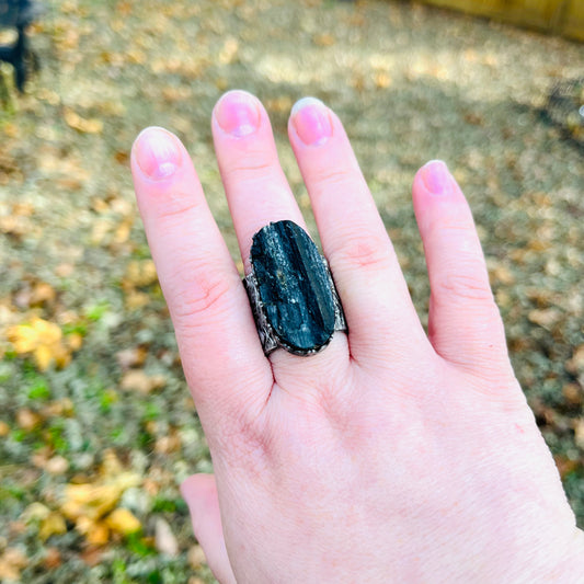 Black Tourmaline Ring ~ Size 9