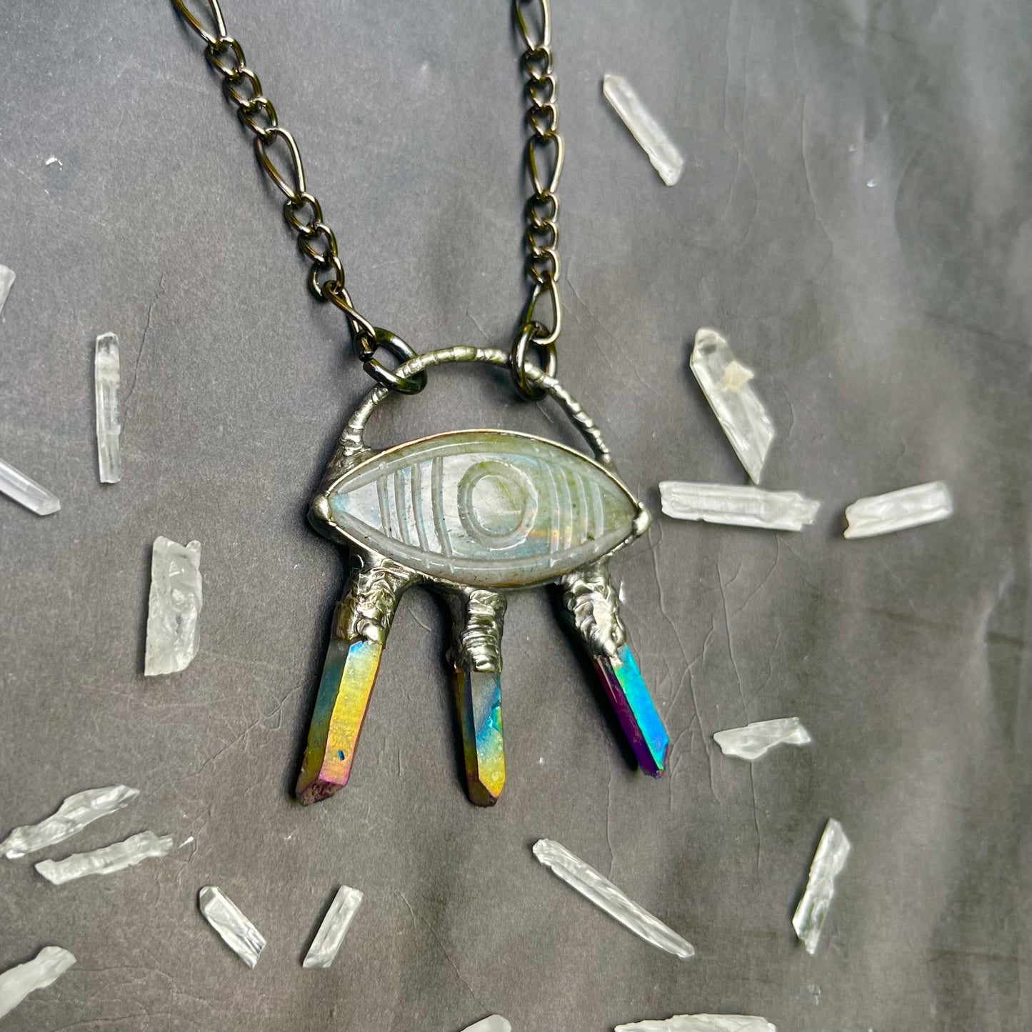 The Seer ~ Carved Labradorite Evil Eye