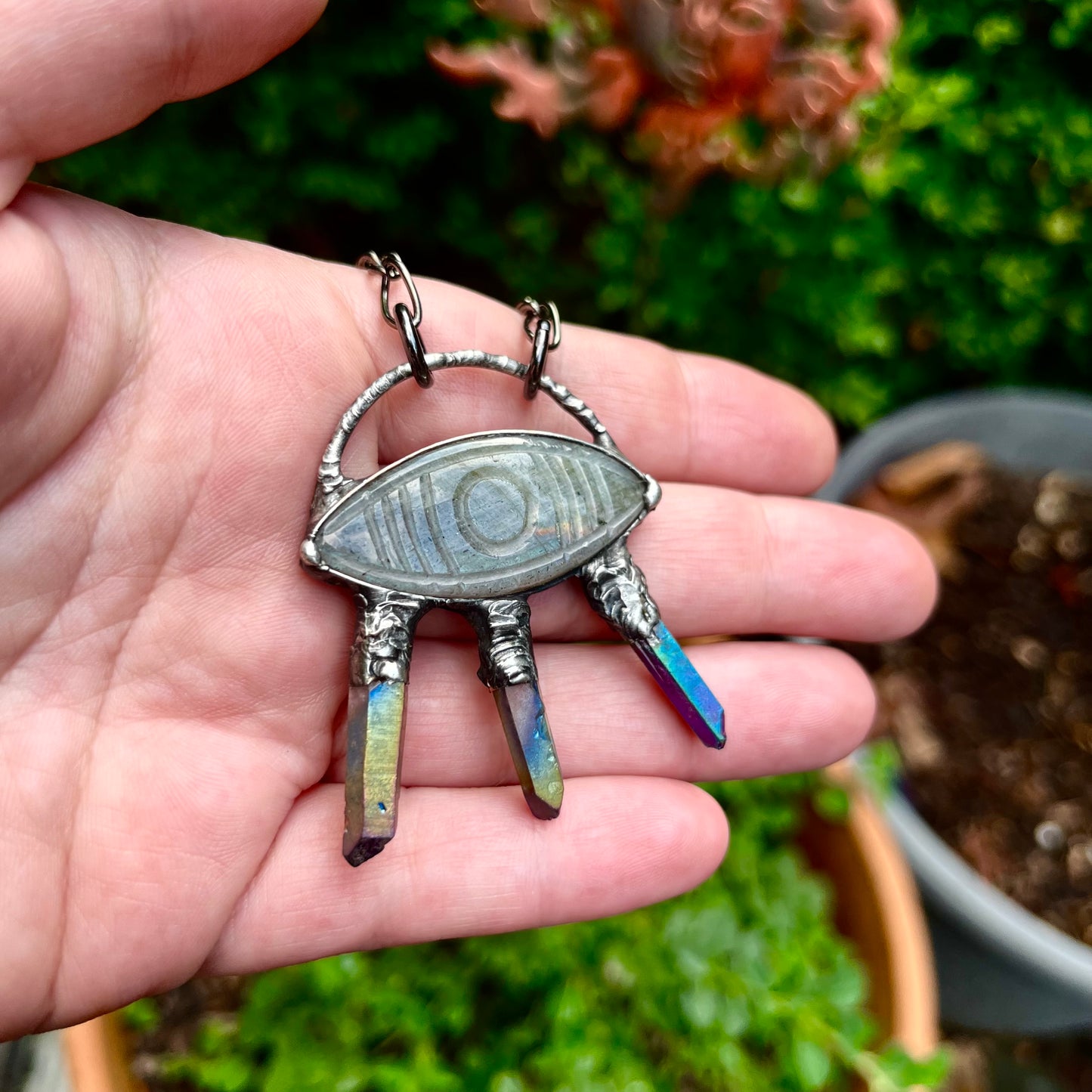 The Seer ~ Carved Labradorite Evil Eye