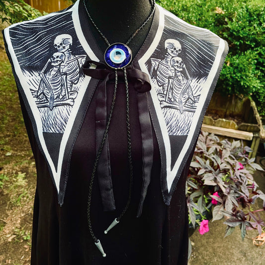 Bolo Tie ~ Evil Eye ~ Black Leather Cord