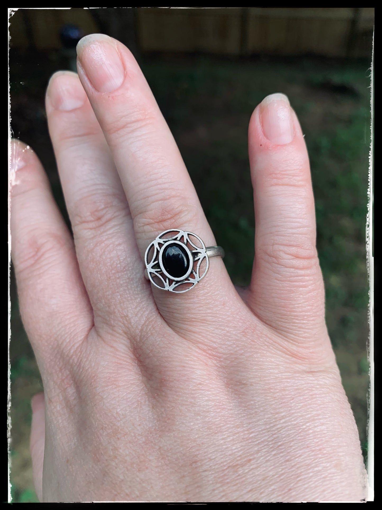 Adjustable Ring ~ Black Onyx